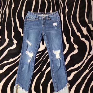 Judy Blue Ripped Skinny Jeans in Blue